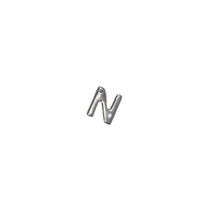 Flat Letter - N Silver
