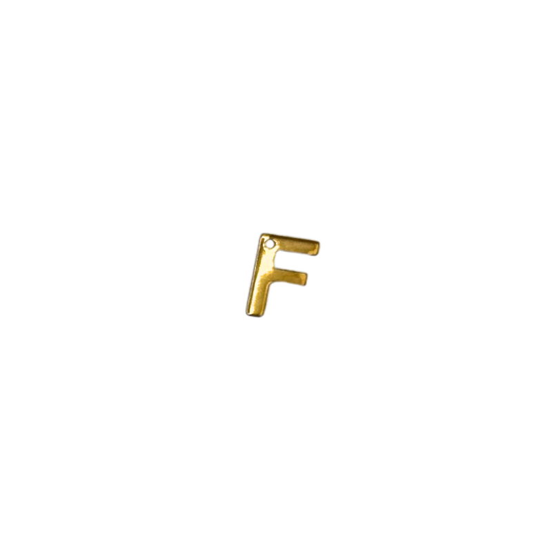 Flat Letter - F Gold