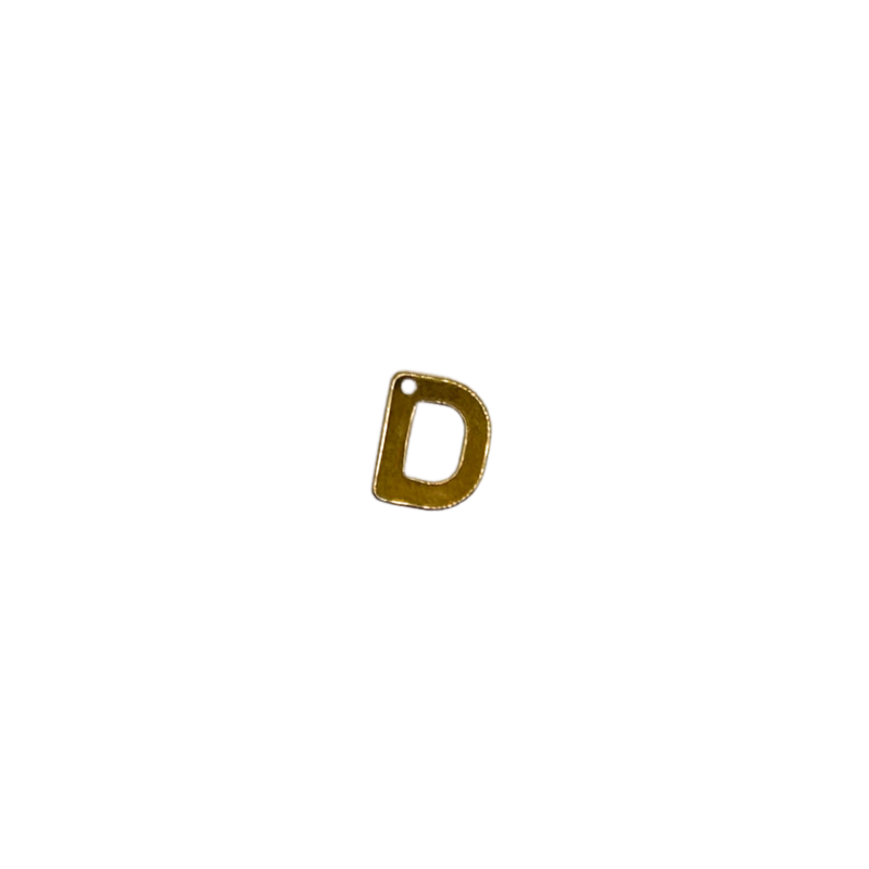 Flat Letter - D Gold