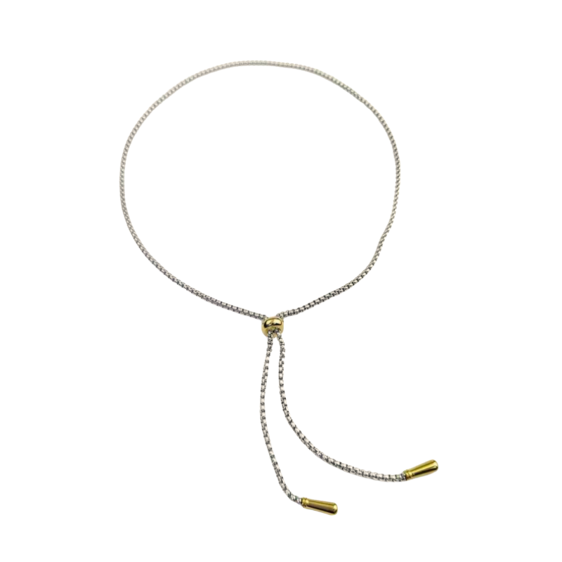 Two-Toned Box Chain Lariat