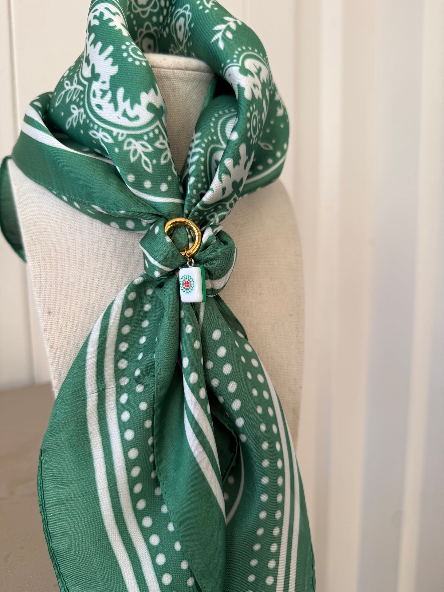 Green Scarf & Mahjong Bolo
