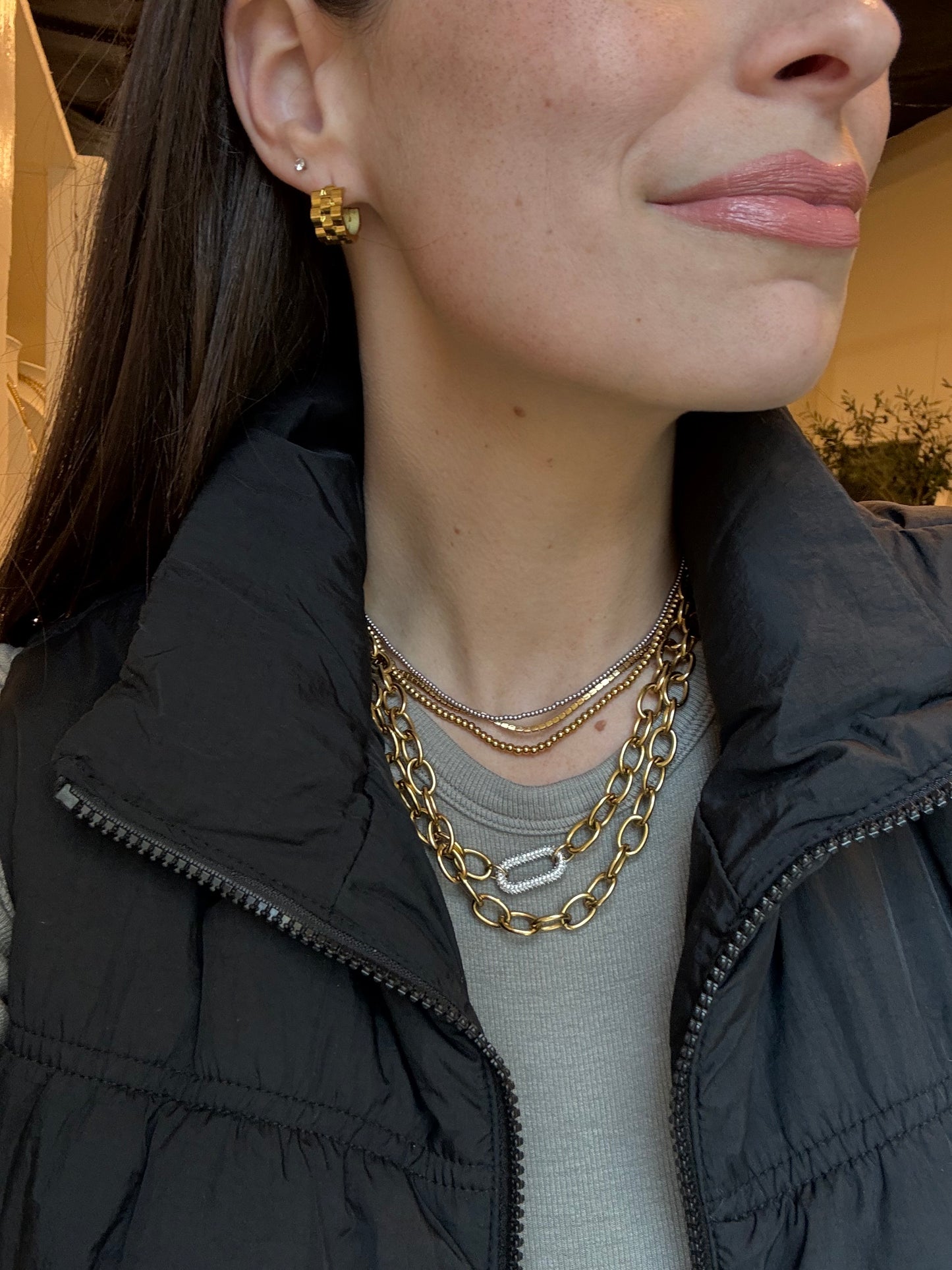 Double Layer Pavé Chunky Cable