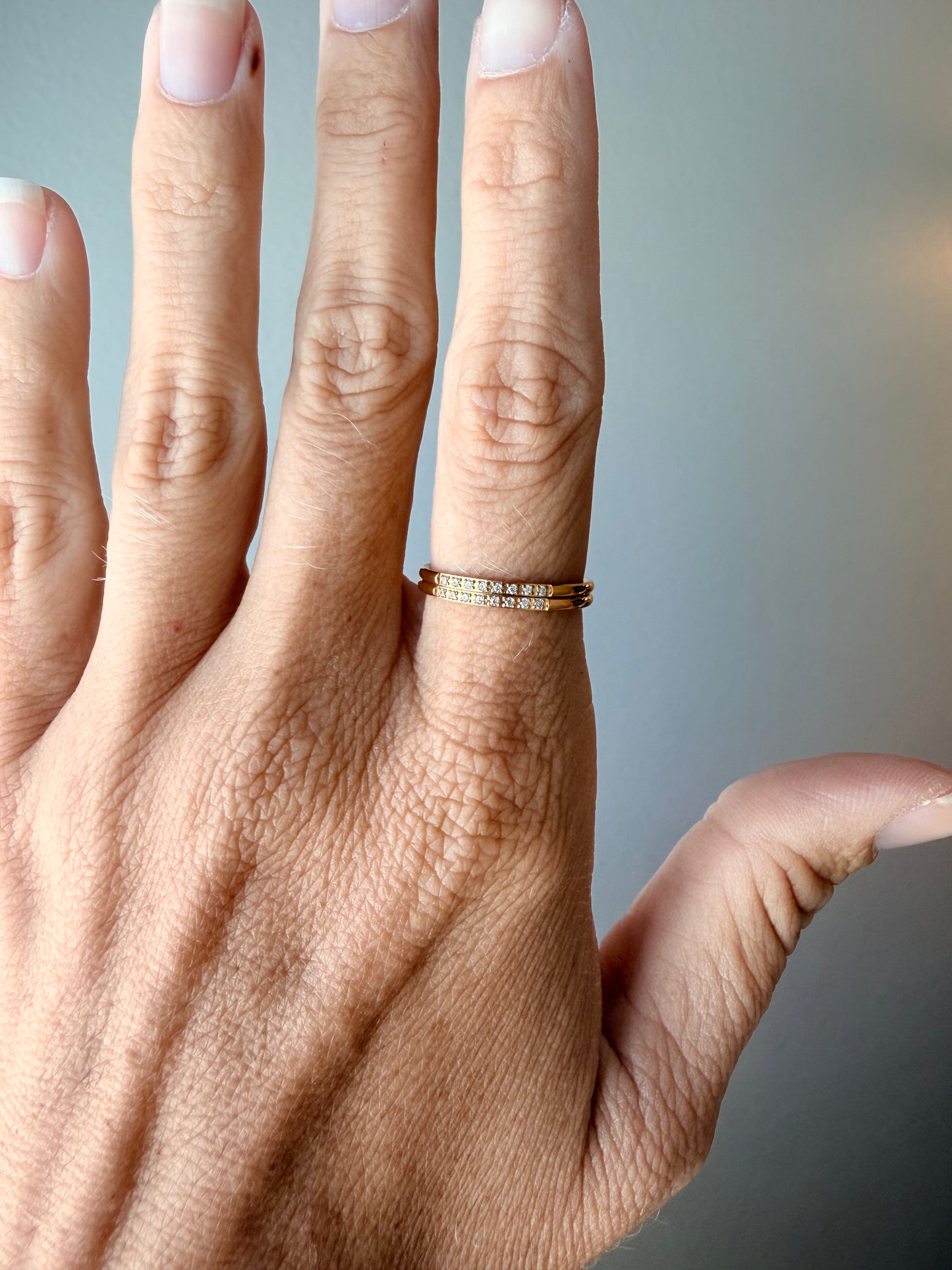 Thin pavé ring band