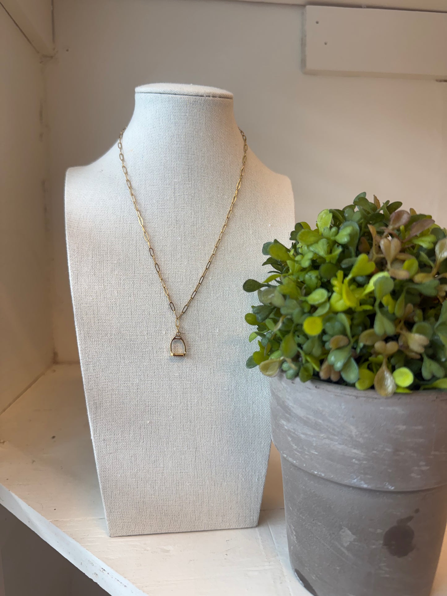 Stirrup Pendant Necklace