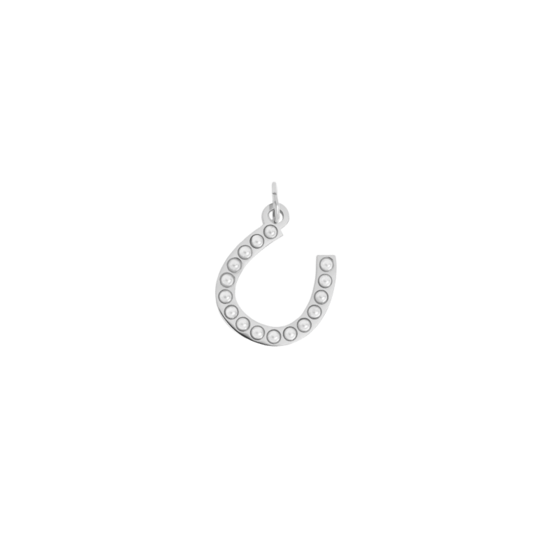 Pearl Studded Horseshoe - Silver