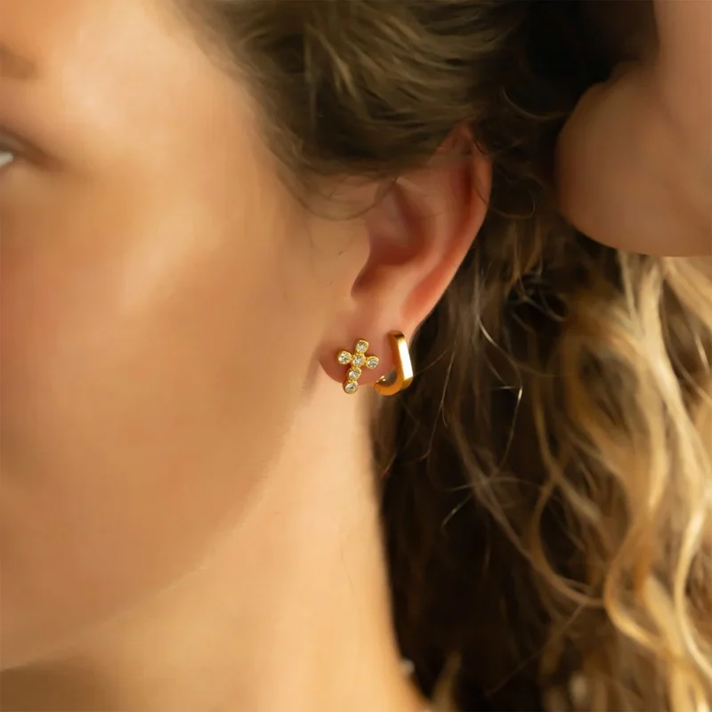 Studded Cross Earrings