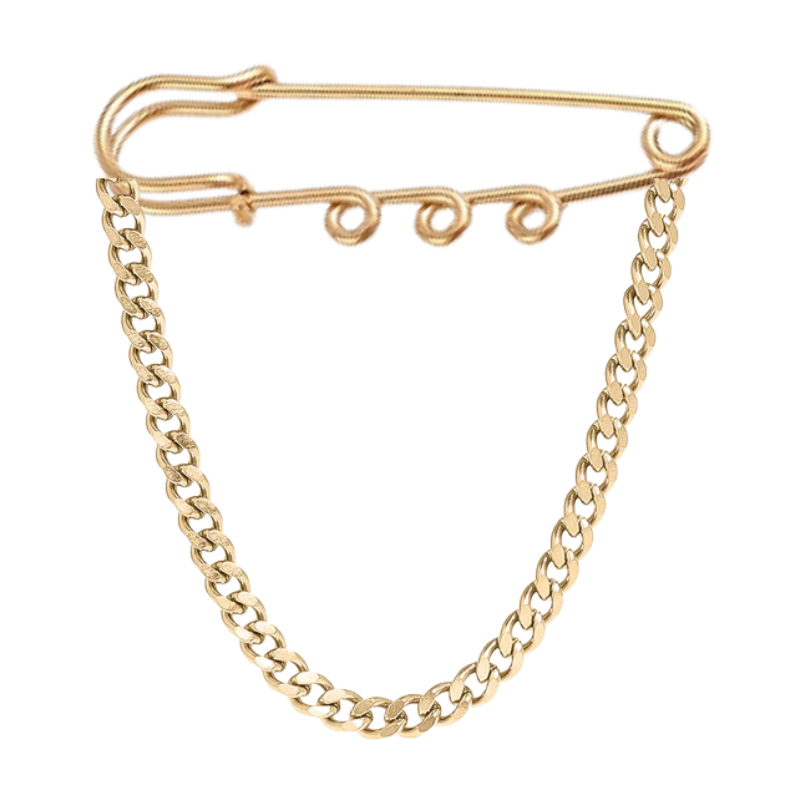 Brooch with Curb Chain