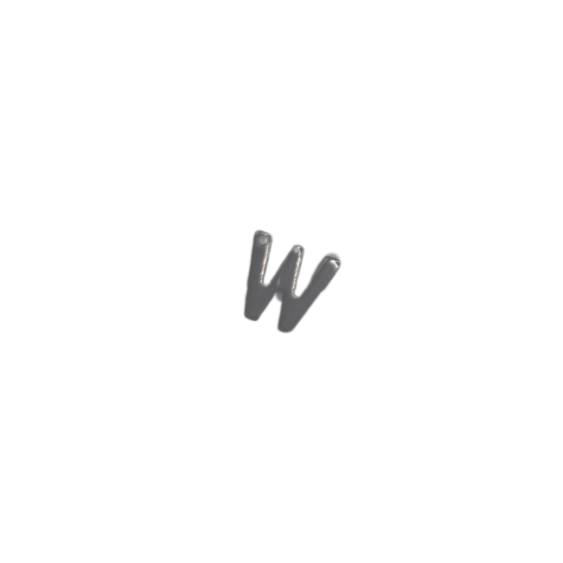 Flat Letter - W Silver