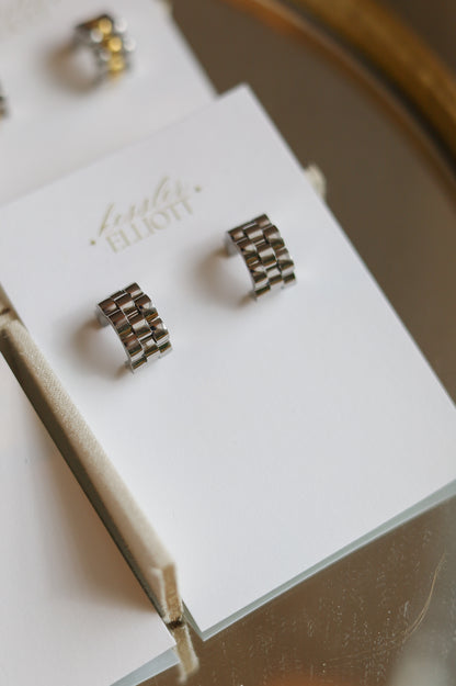 Watchband Huggie Earrings