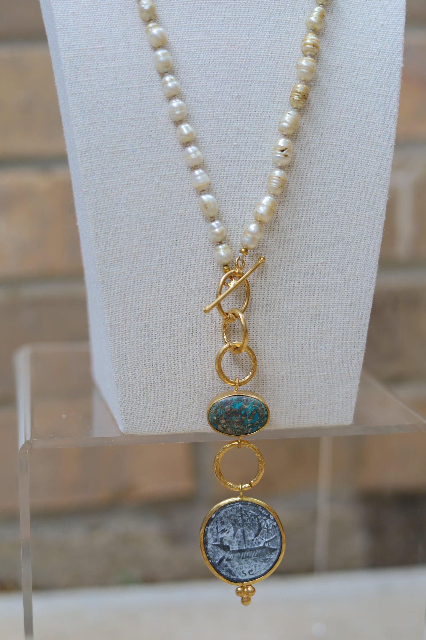 Vintage Pearl Lariat Necklace II