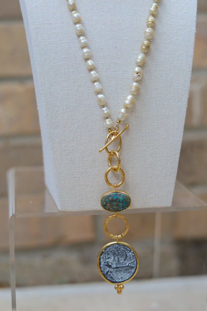 Vintage Pearl Lariat Necklace II