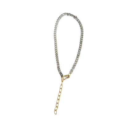 Two-Toned Curb Drop Necklace