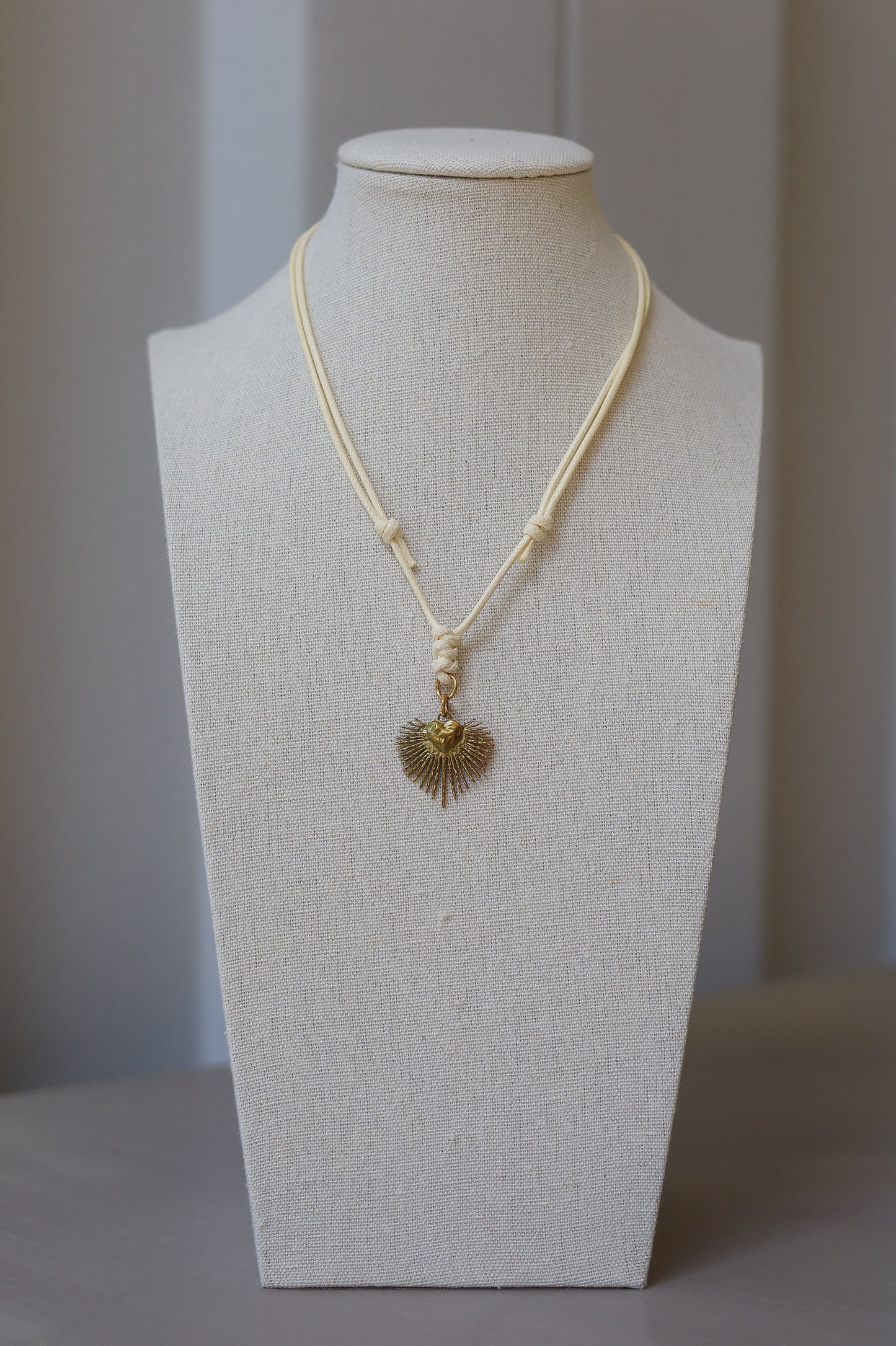 Cream Cord with Heart Burst