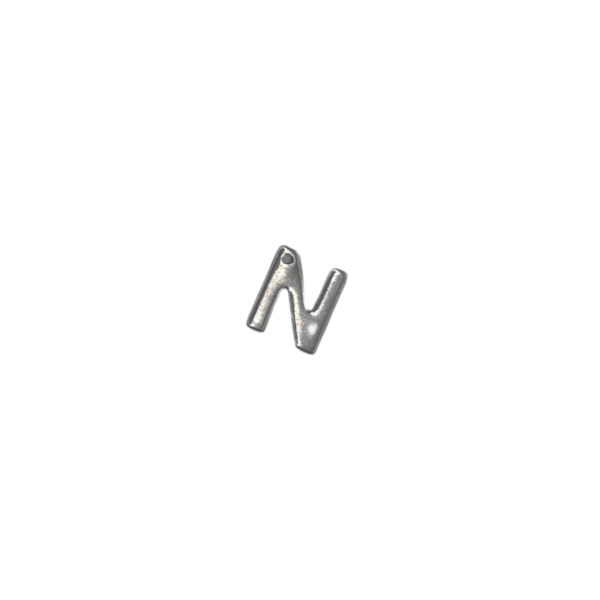 Flat Letter - N Silver