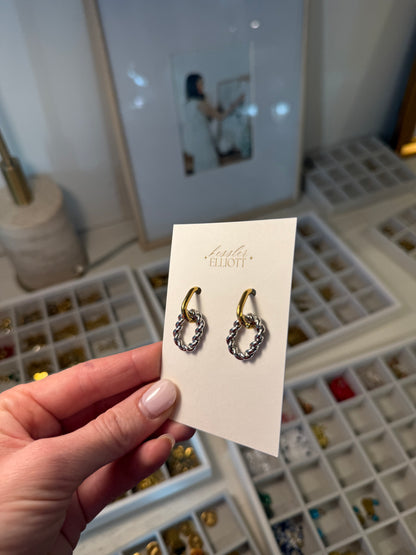 Two-Toned Twist Earrings