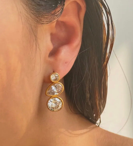 Teardrop Stone Drop Stud
