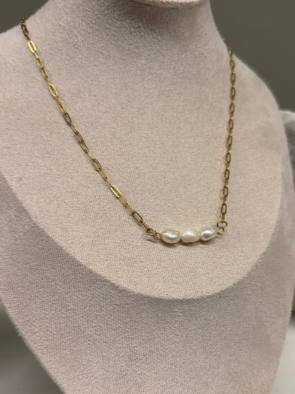 Triple Freshwater Pearl Necklace