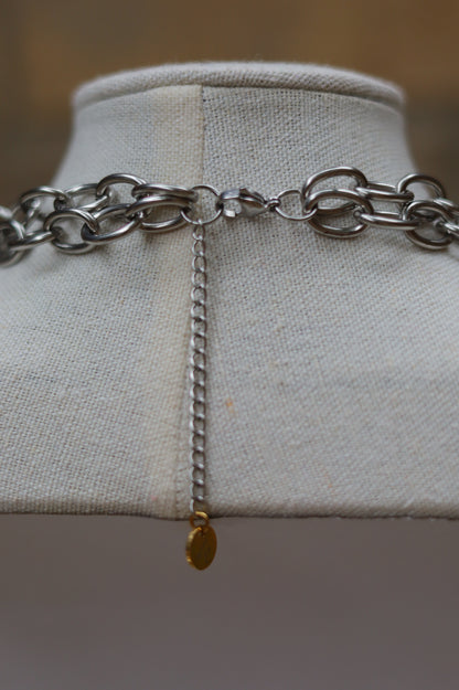 Vintage Silver Layered Coin Necklace