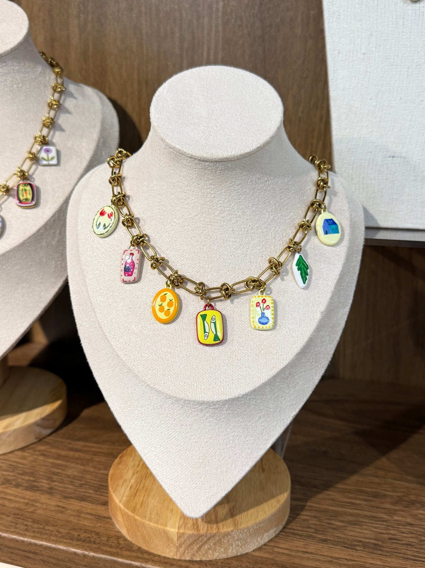 Knotted Ceramic Charm Necklaces