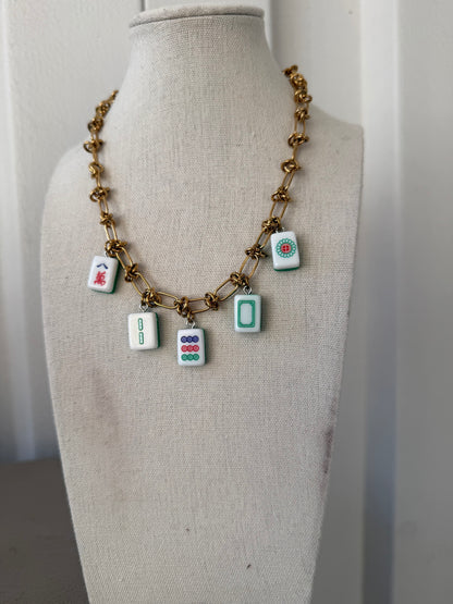 Knotted Mahj Tile Necklace