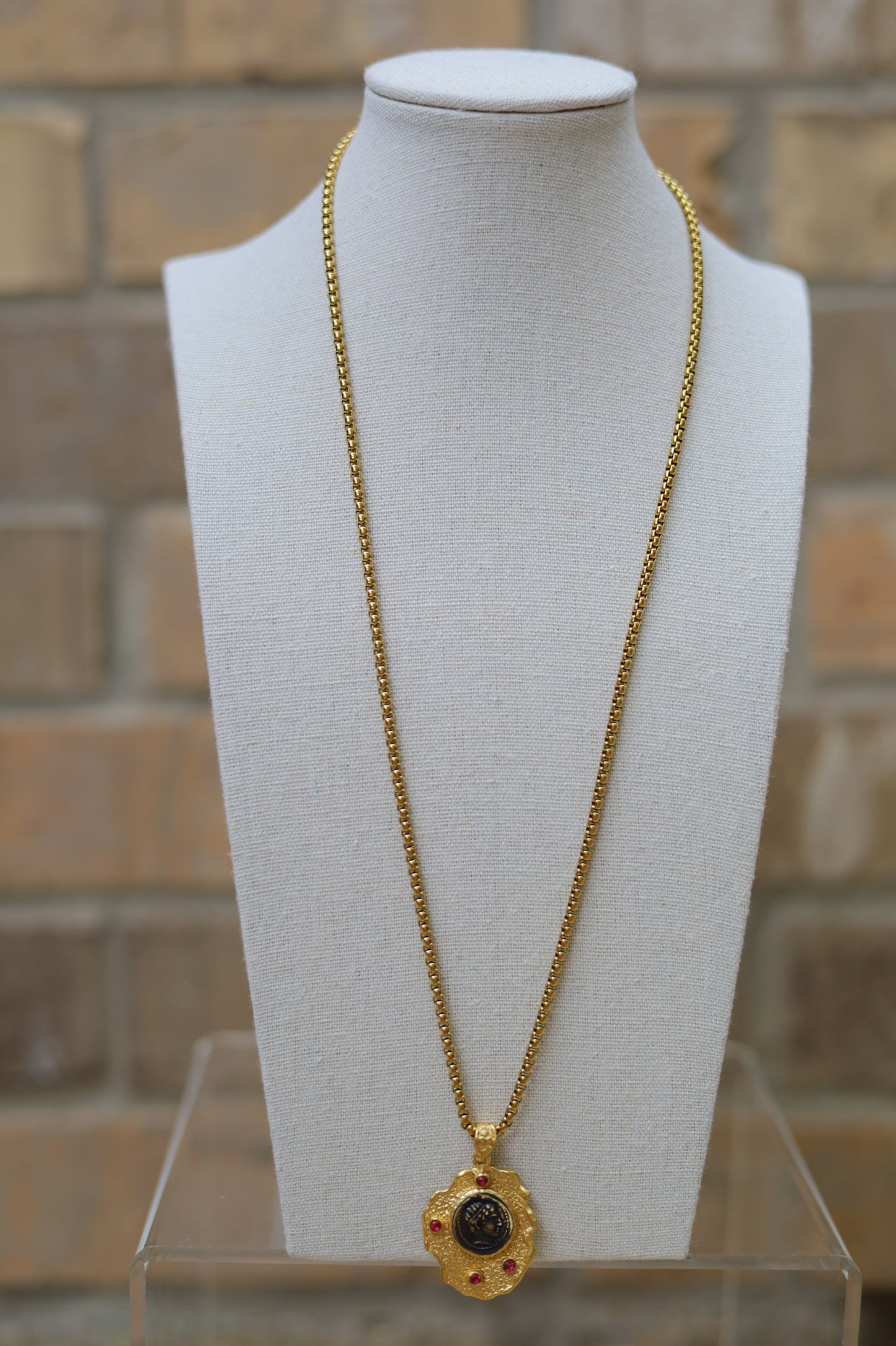 Vintage Four Stone Coin Necklace