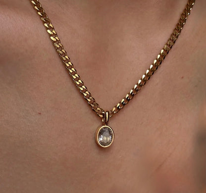 Curb + Stone Necklace