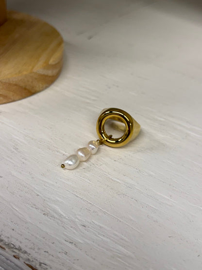 Triple Freshwater Pearl Bolo Ring
