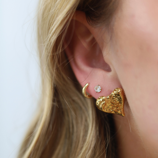 Hammered Heart Stud