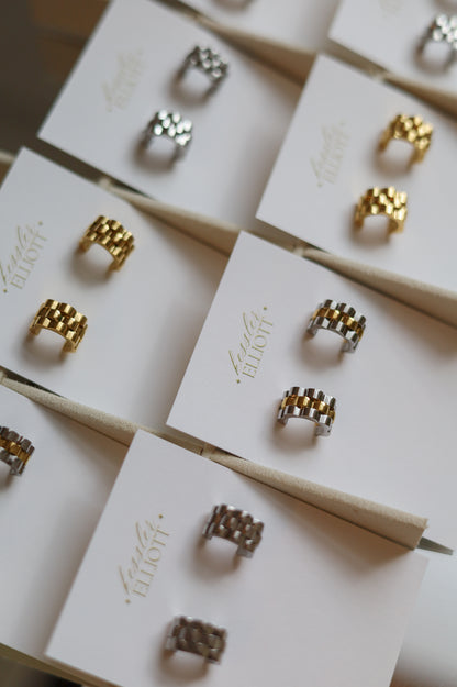 Watchband Huggie Earrings