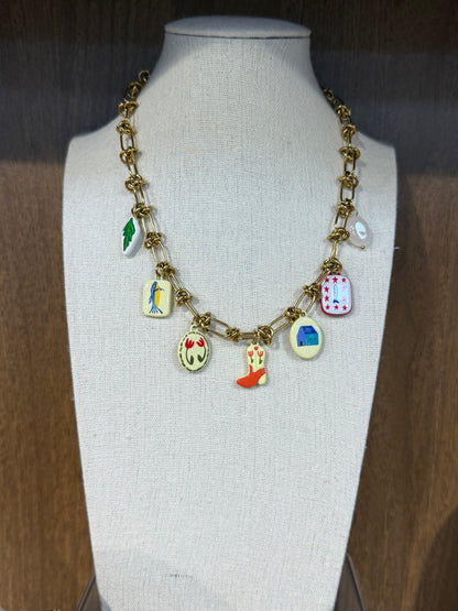 Knotted Ceramic Charm Necklaces