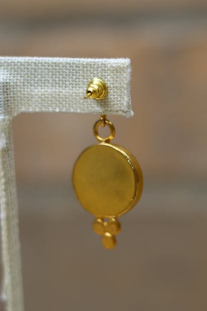 Vintage White Coin Post Earrings