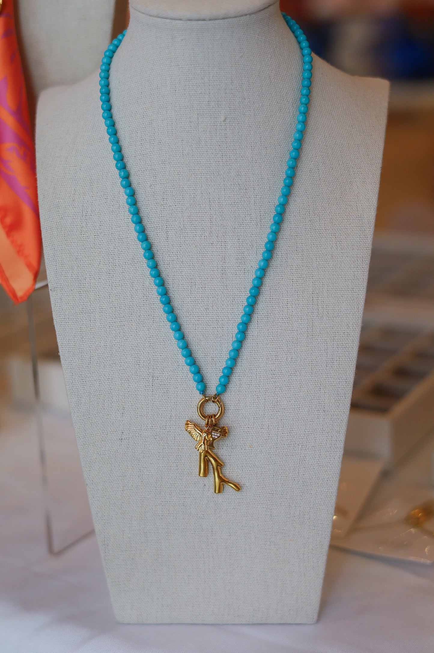 Turquoise Bird Bam Necklace