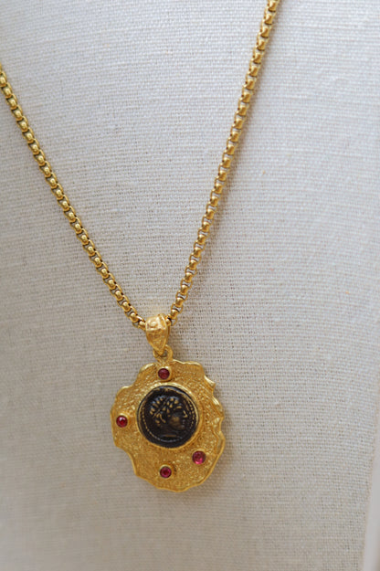 Vintage Four Stone Coin Necklace