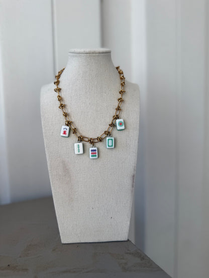 Knotted Mahj Tile Necklace
