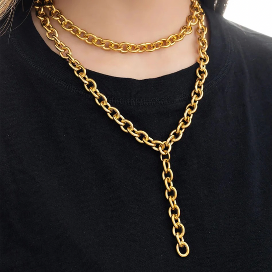 Oval Chain Lariat