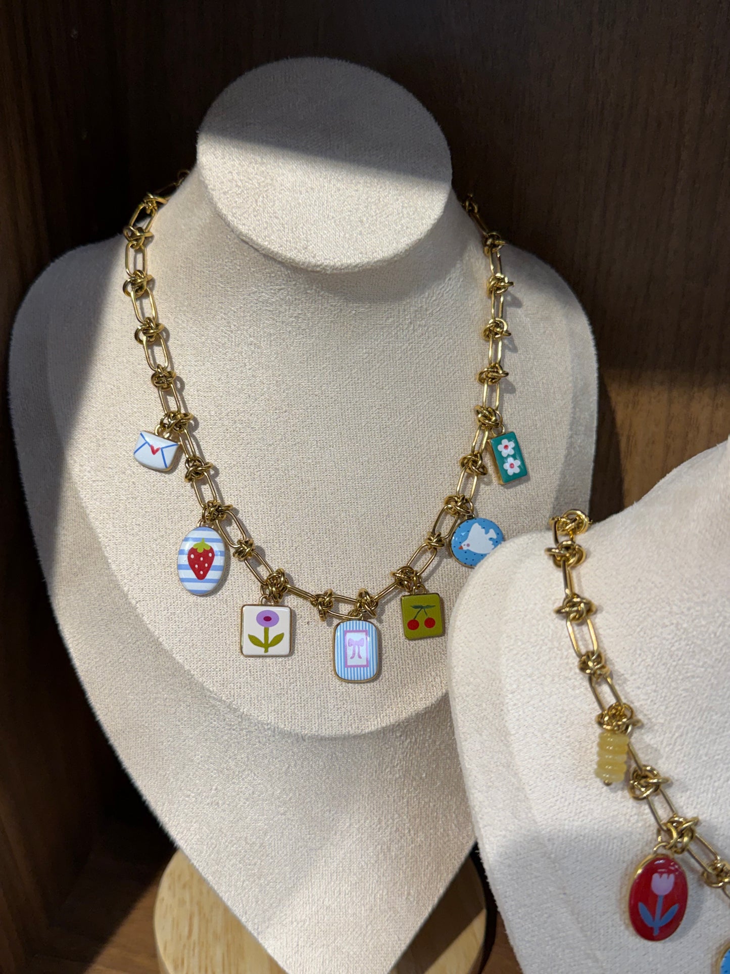 Knotted Ceramic Charm Necklaces