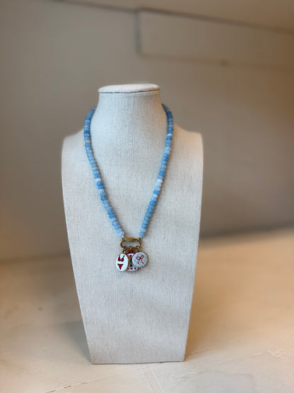 Red, White, & Blue Beaded Charm Keeper
