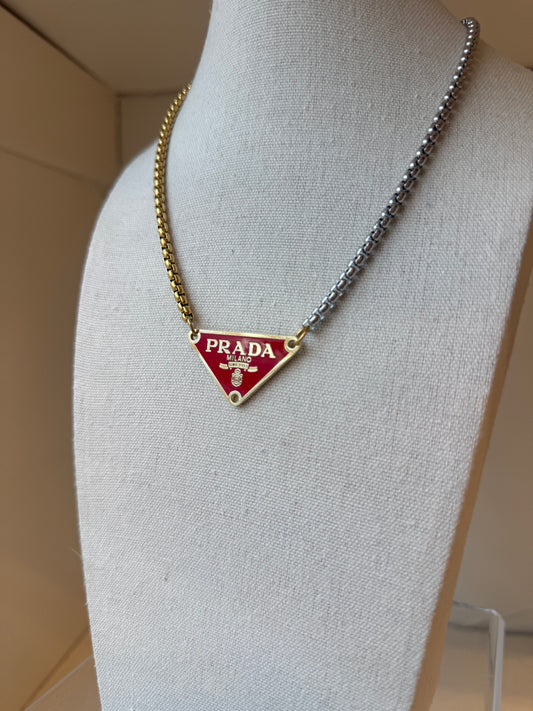 Two-Toned Triangle Designer Necklace