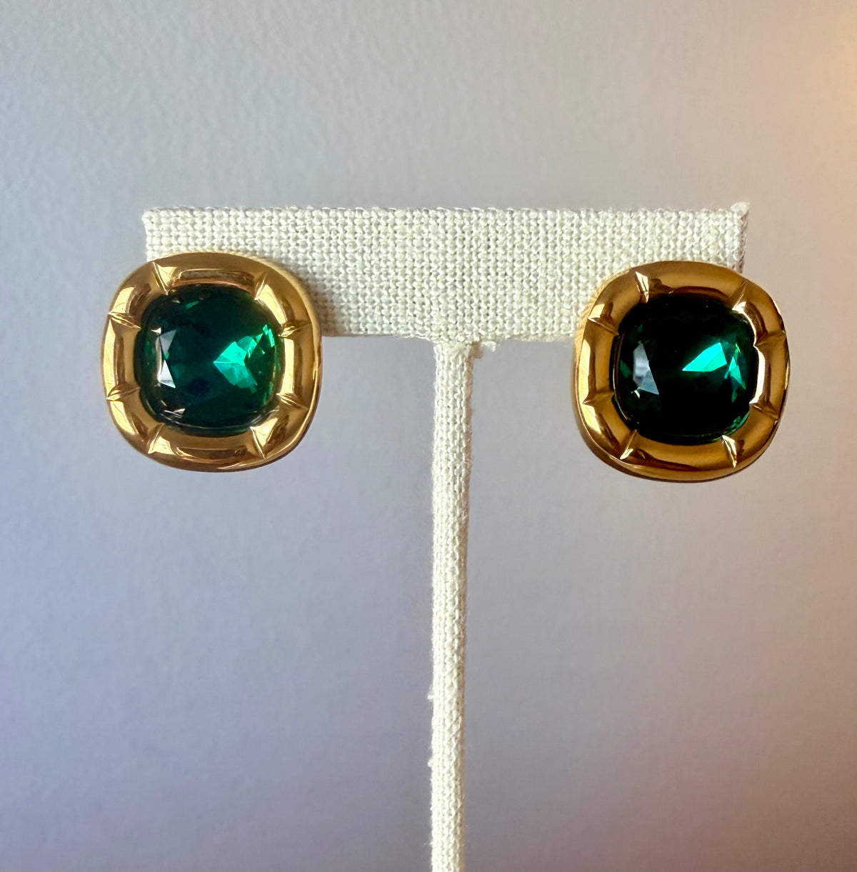 Oversized Emerald Stud
