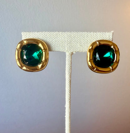 Oversized Emerald Stud