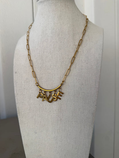 PAUSE Paperclip Necklace