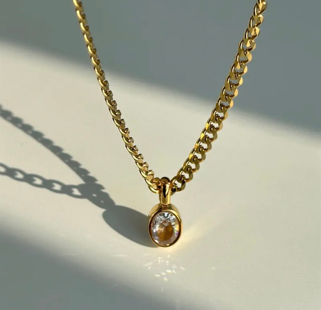 Curb + Stone Necklace