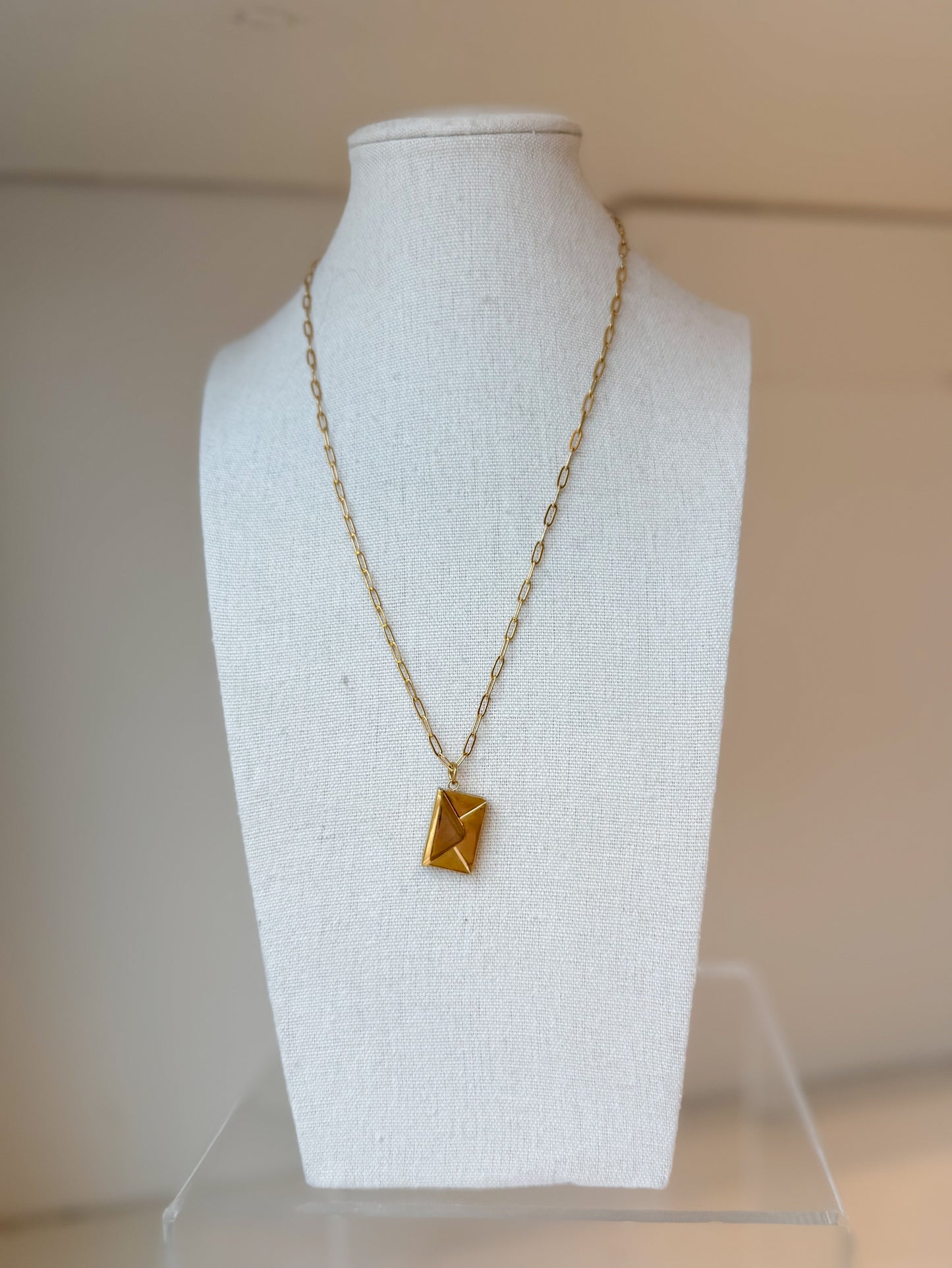 Envelope Mini Paperclip Necklace