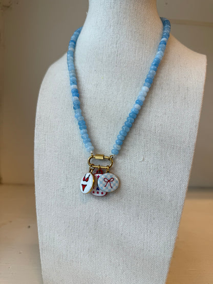 Red, White, & Blue Beaded Charm Keeper