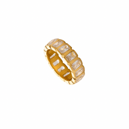 Emerald Cut Infinity Ring