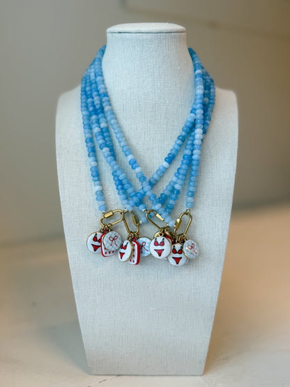 Red, White, & Blue Beaded Charm Keeper