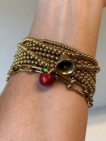 School Bell Beaded Stretch Bracelet