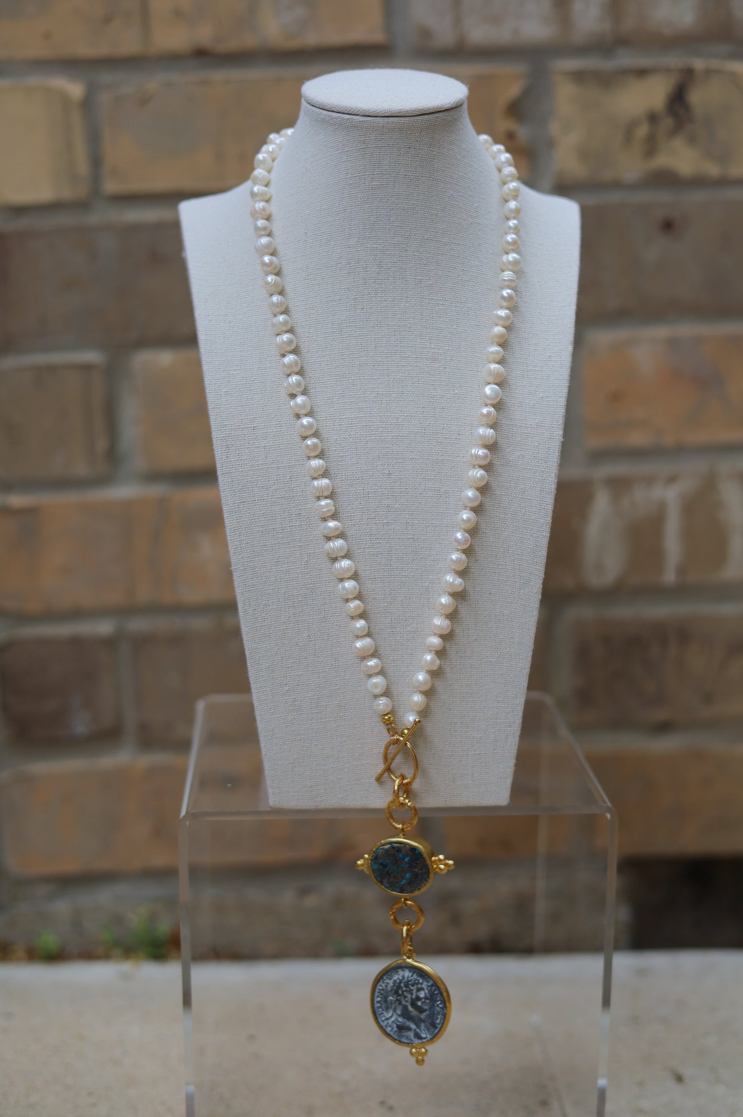Vintage Pearl Lariat Necklace I