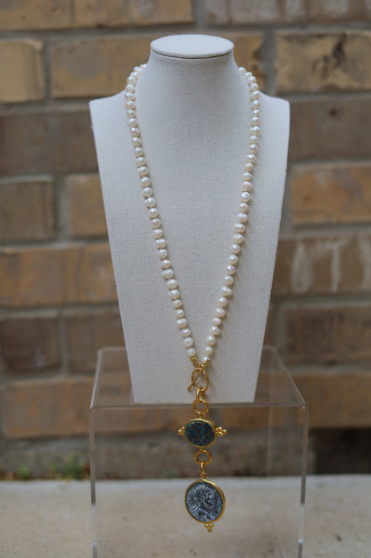 Vintage Pearl Lariat Necklace I