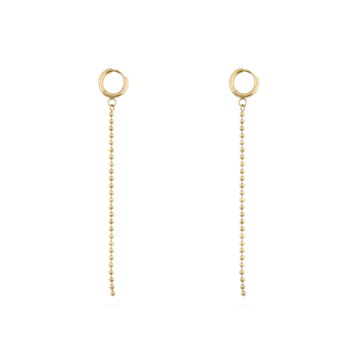Beaded Chain Huggies
